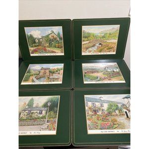 Set of 6 Vintage Harrods Pimpernel Art Cork Back Placemats Lake District 12x9"